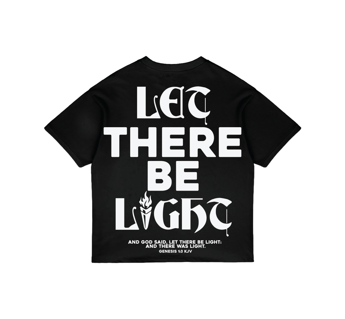 1707 Christian Oversized Graphic T-Shirt - Let There Be Light